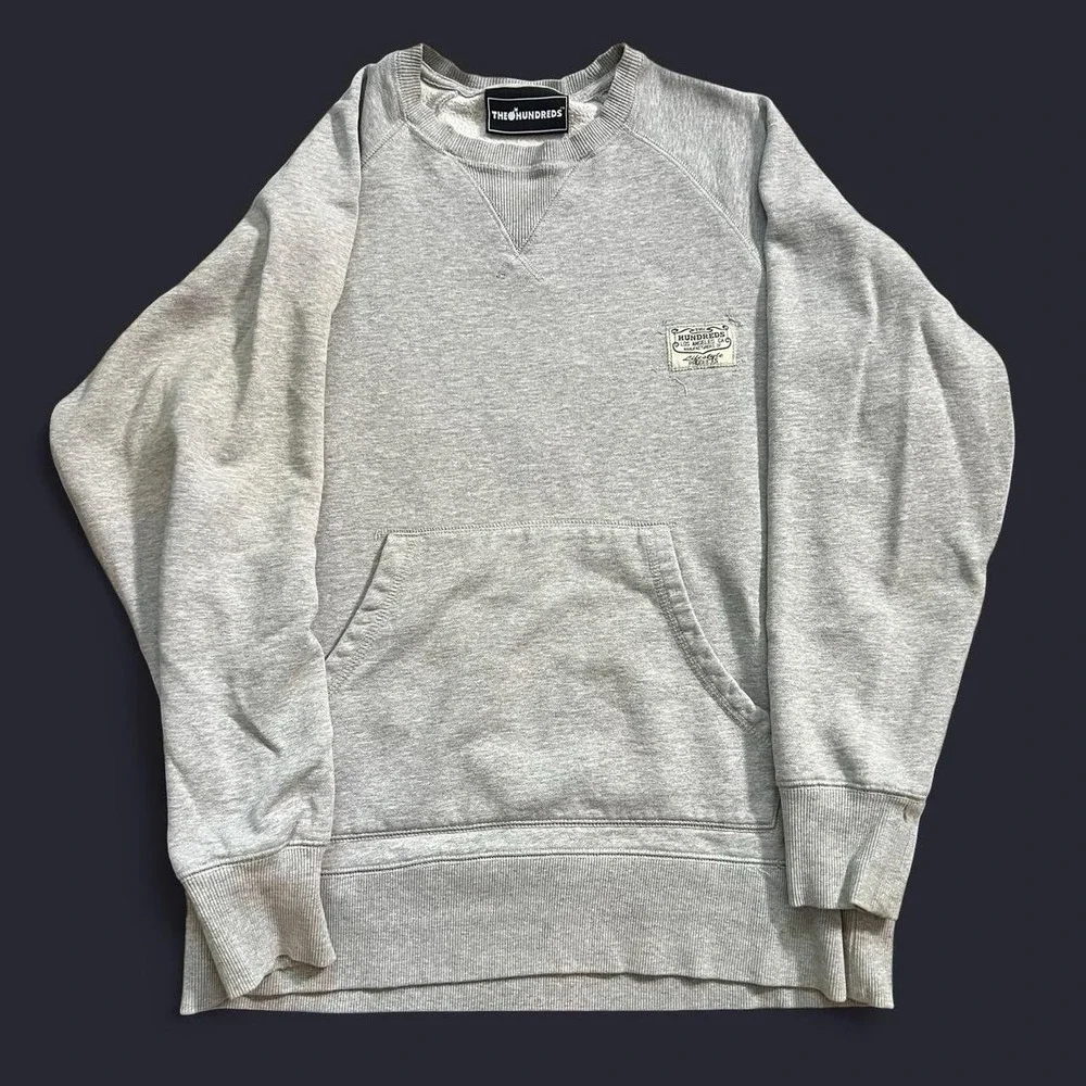 The Hundreds Gray Long Sleeve Crewneck Sweater Men's Size Medium Skate Surf